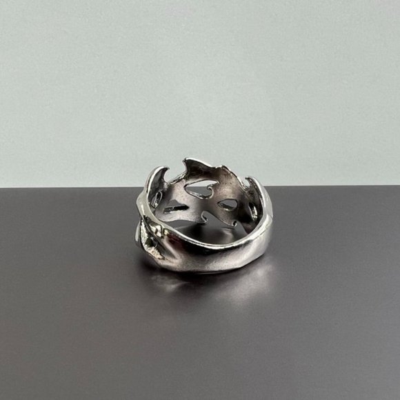 Y2K 2000s vintage retro style silver goth emo unique thorn ring - Picture 4 of 8